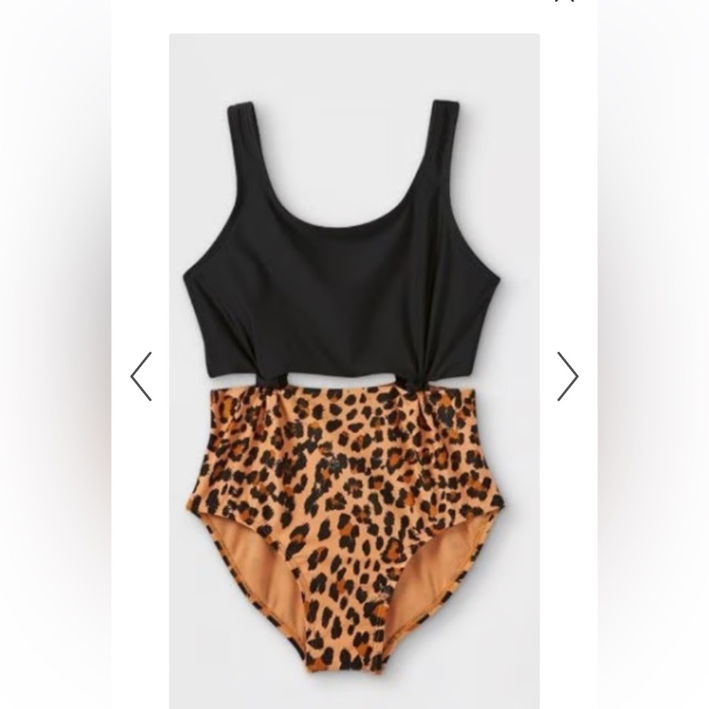 art class Black and Leopard Girls L 10-12 Swim One Piece never worn swimsuit